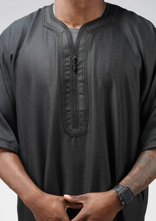 Black Moroccan Gandoura – Classic Traditional Men’s Wear