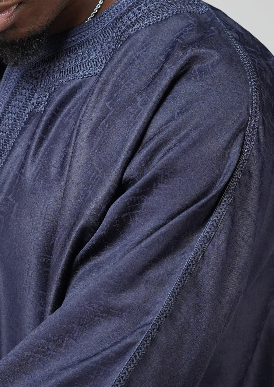 Midnight Navy Moroccan Gandoura – Traditional Men’s Wear