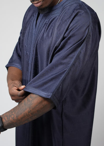 Midnight Navy Moroccan Gandoura – Traditional Men’s Wear