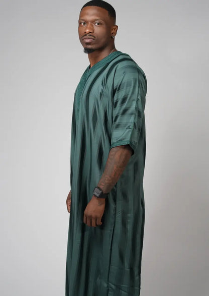 Emerald Green Moroccan Gandoura – Traditional Men’s Wear