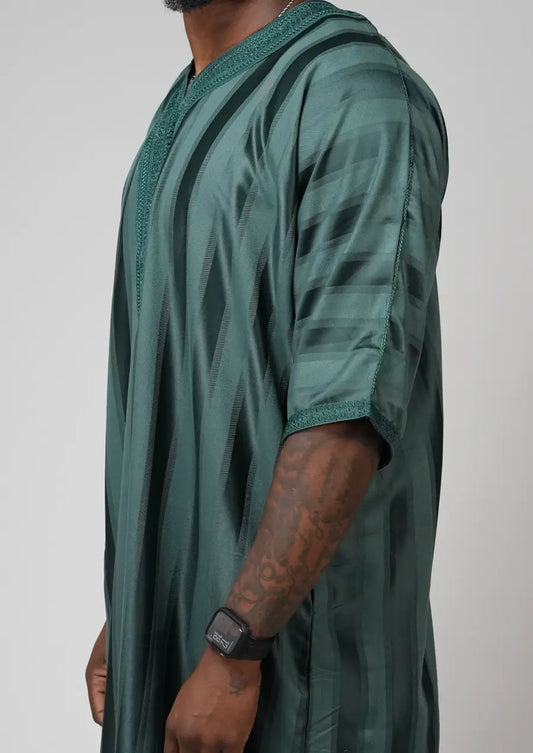 Emerald Green Moroccan Gandoura – Traditional Men’s Wear