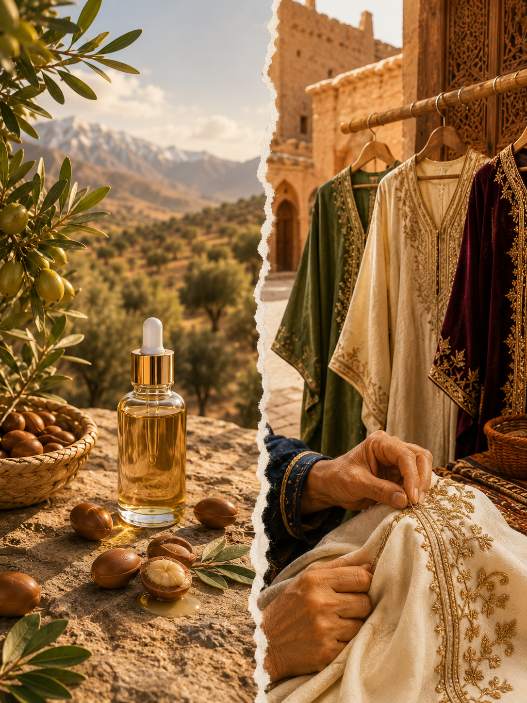 Moroccan argan oil and traditional clothing